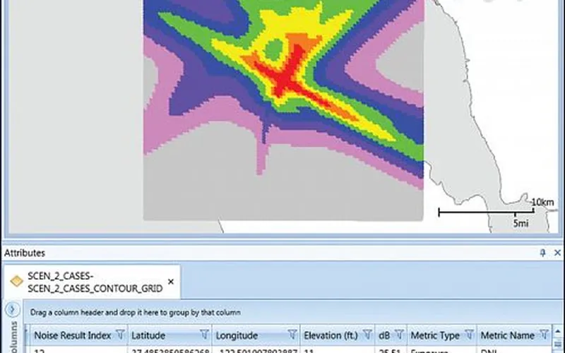 מודל AEDT — מפת קווי רעש